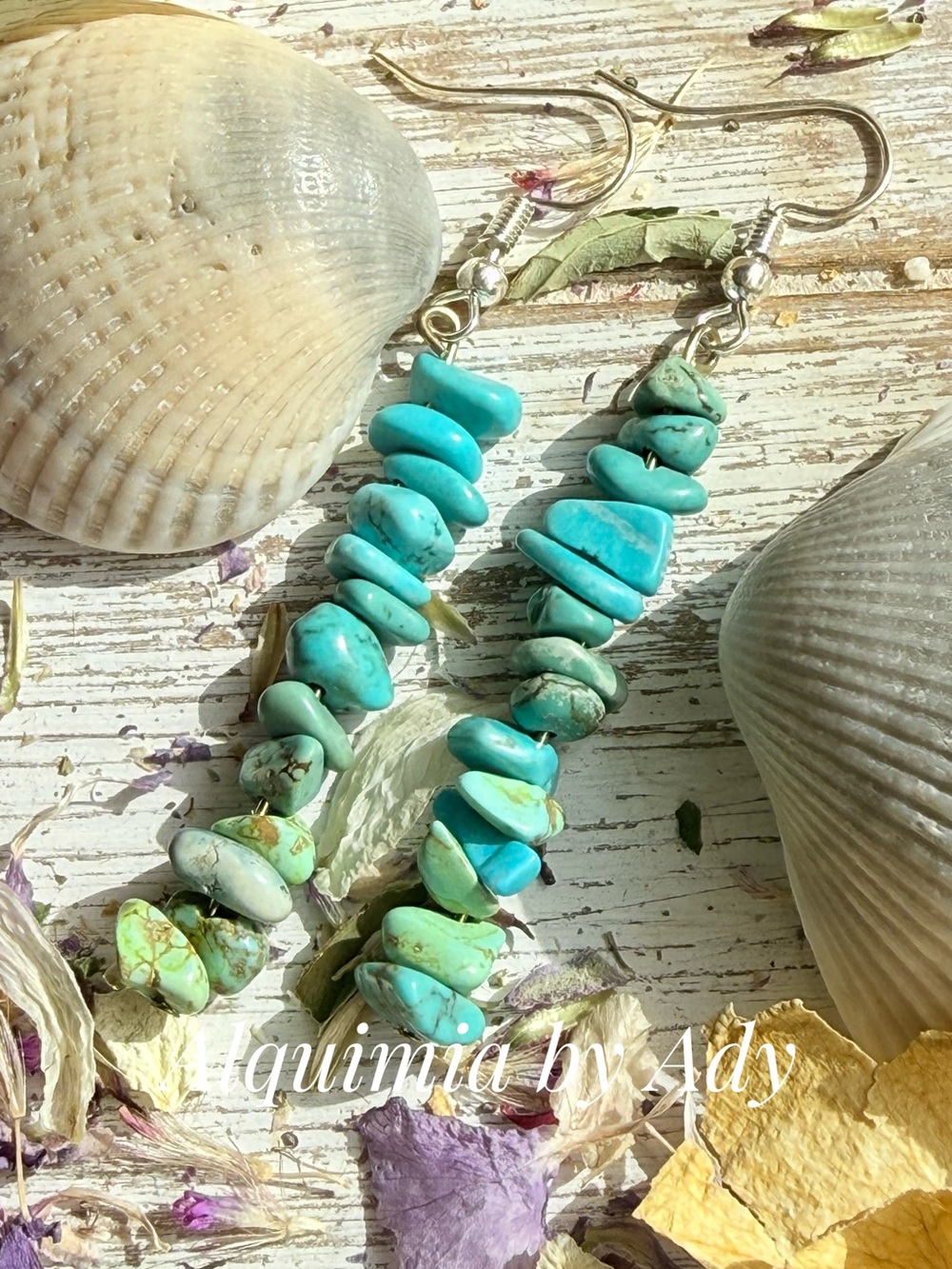 Alquimia Turquoise Chip Dangle Earrings - Teal Blue Green
